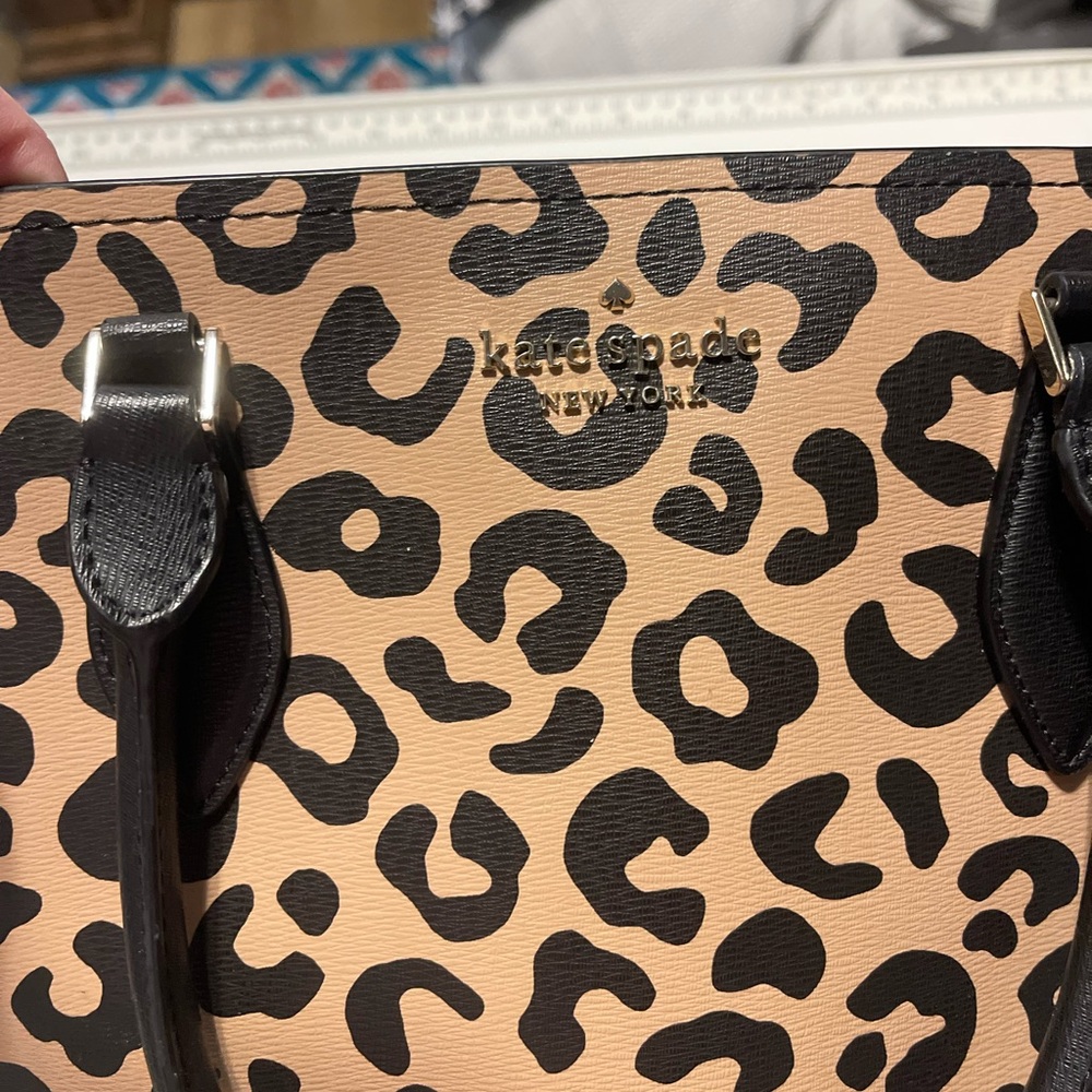 Kate Spade Leopard Print Darcy purse - Black and Tan - Picture 2 of 4
